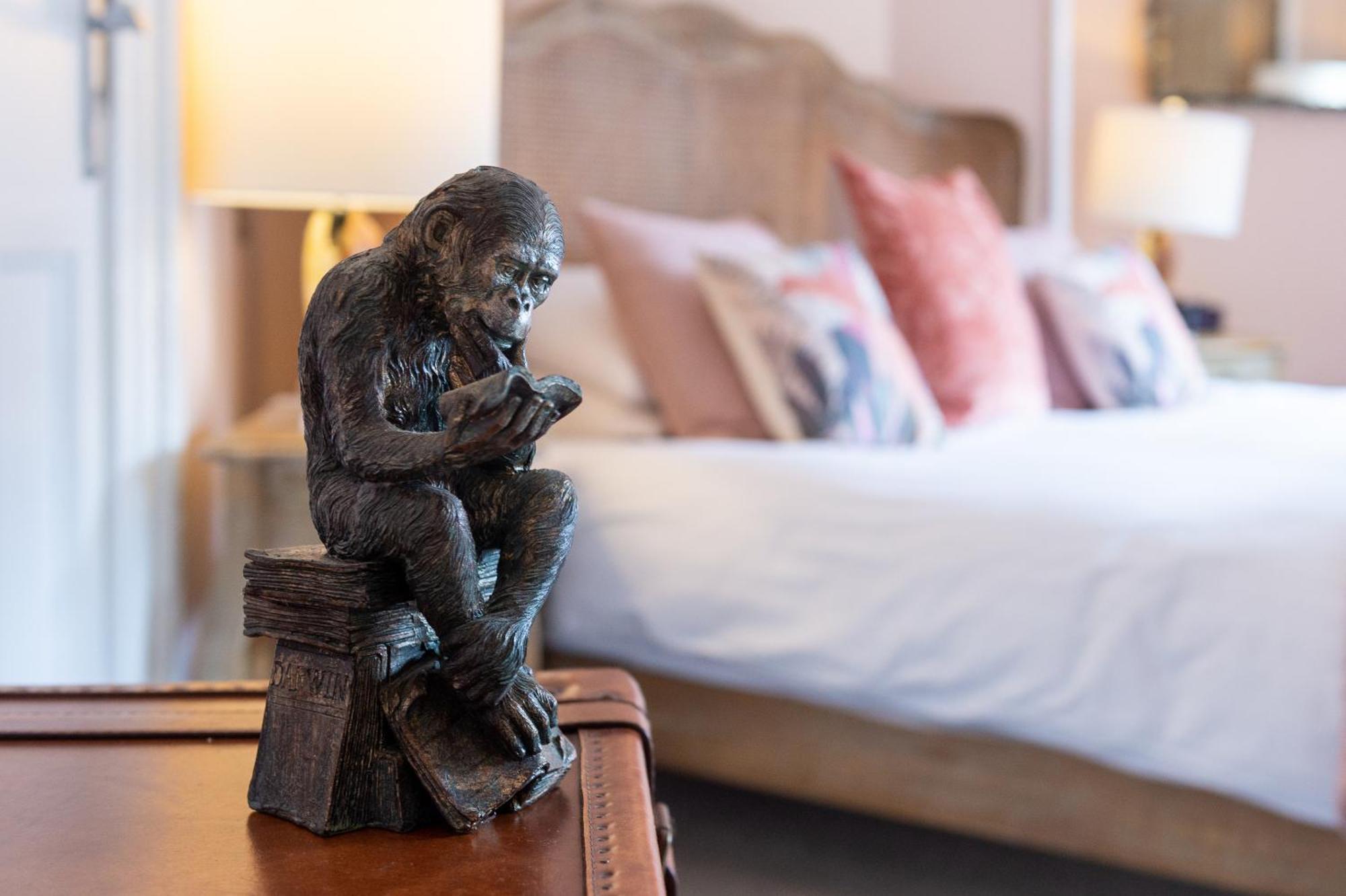 Darwin'S Townhouse Bed & Breakfast Shrewsbury Ruang foto A sculpture of a monkey sitting on a suitcase